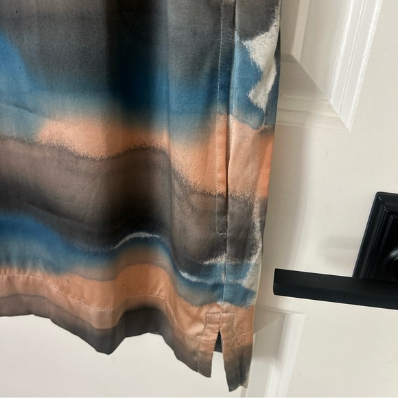 Raquel Allegra Silk Water Color Striped Print Mini Dress Women's Sz 0 Artsy - Picture 5 of 11